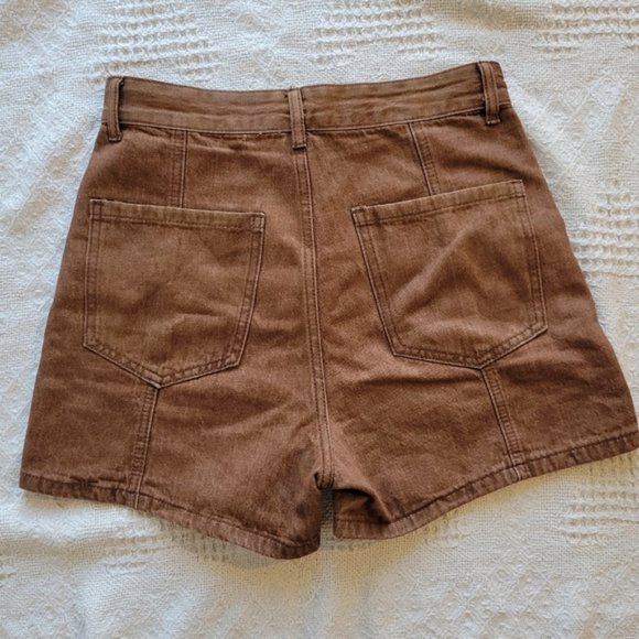 🧡 3/$25 - Brown Boho Style High Waisted Jean Shorts - Picture 3 of 6